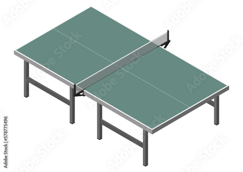 Isometric ping-pong table.Table tennis illustration. Vector.