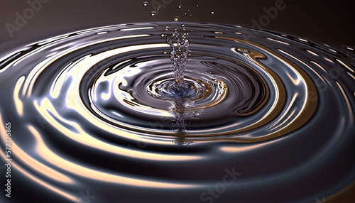  a picture of a water drop that is in the water. generative ai