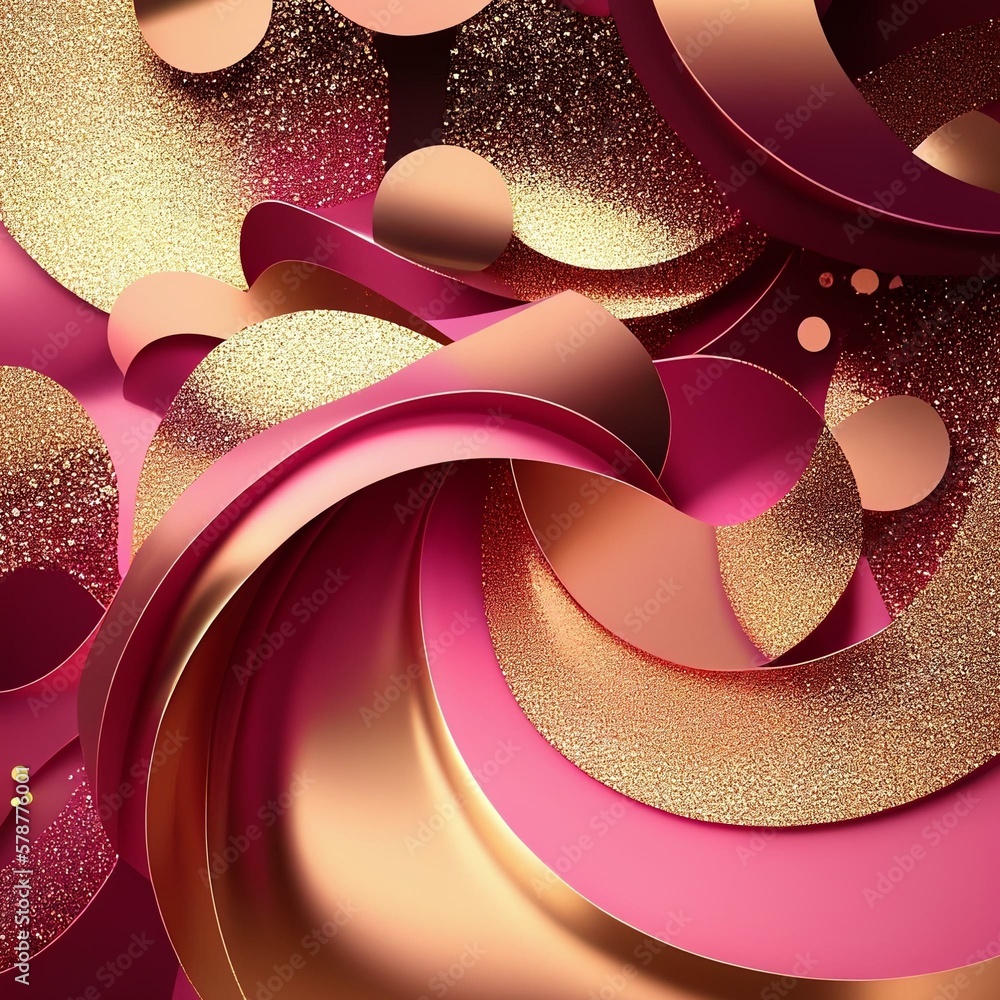 Pink 3D Gold Glitter Background Seamless Tumbler Sublimation Design, Tumbler Wrap, Tumbler