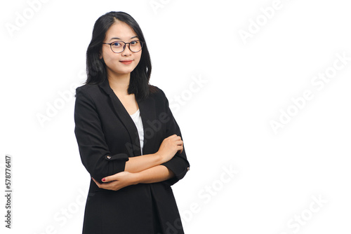 Young Business Woman Wearing Professional Office Suit Isolated