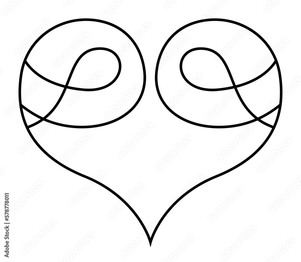 Heart. Abstract illustration. Vector. Continuous linear illustration. Suitable for a logo in the field of beauty. Heart. Abstract illustration. Vector. Continuous linear illustration. Suitable for a logo in the field of beauty.