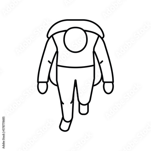 people sitting on a chair top view line icon vector illustration