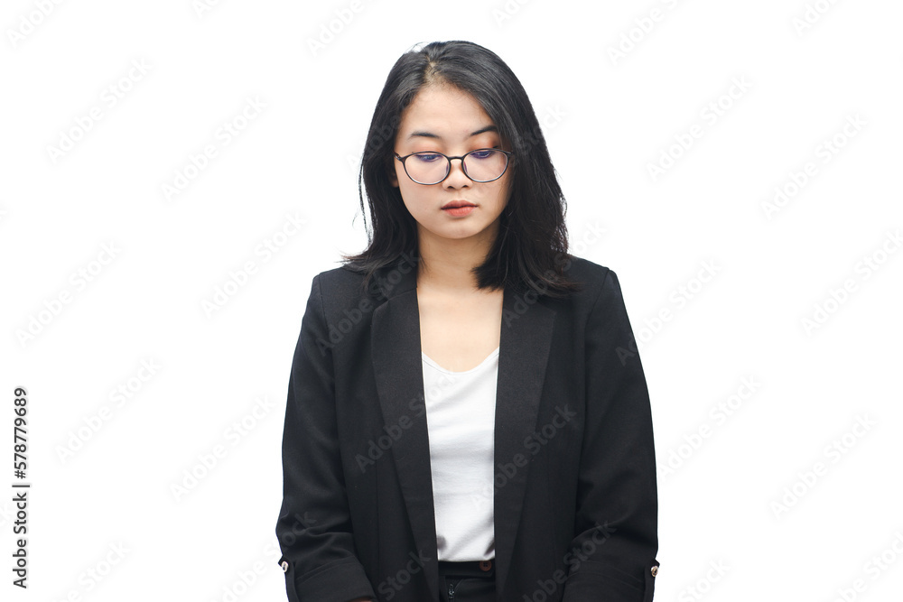 Business Woman with Unhappy Expression Isolated Business Woman with Unhappy Expression Isolated