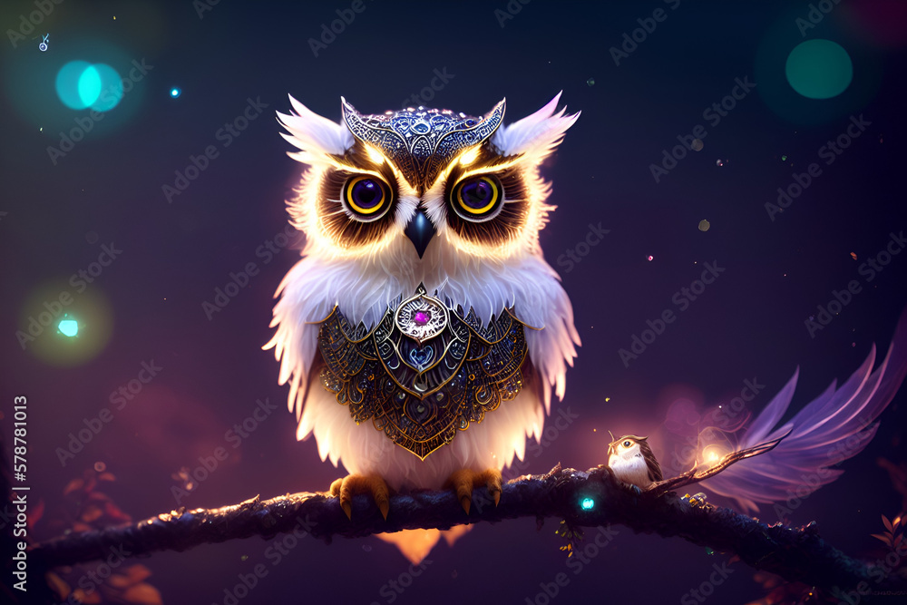 Fototapeta premium owl in the night