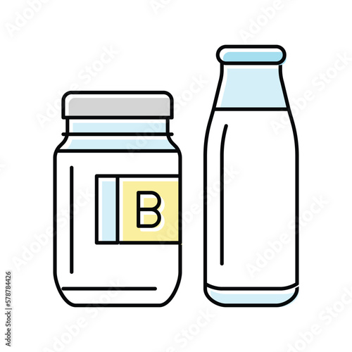 buttermilk product dairy color icon vector illustration