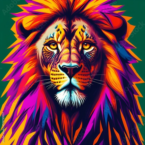 lion head vector illustration, generated Ai © Jose Coito