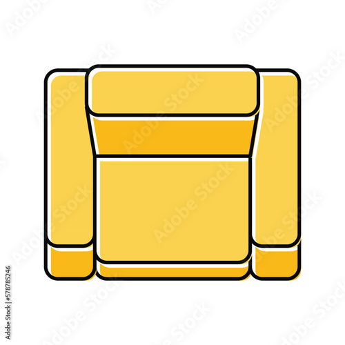 chair top view color icon vector illustration