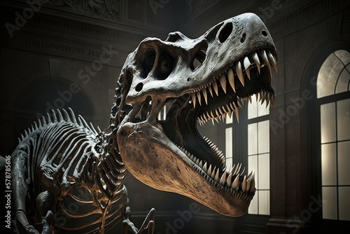 Illustration of a dinosaur  skeleton  - Created with generative ai