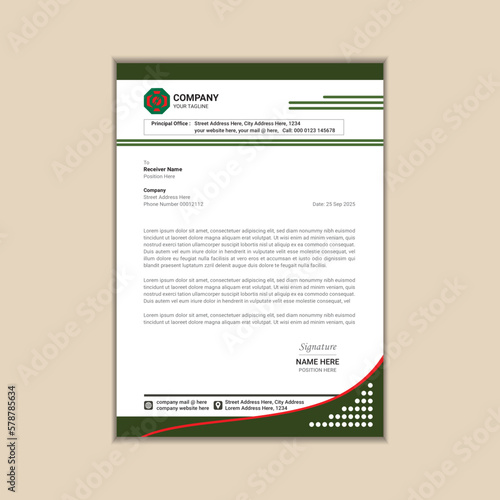 Corporate business letterhead a4 size with bleed vector design.