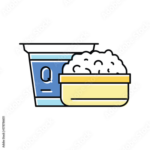 quark milk product dairy color icon vector illustration