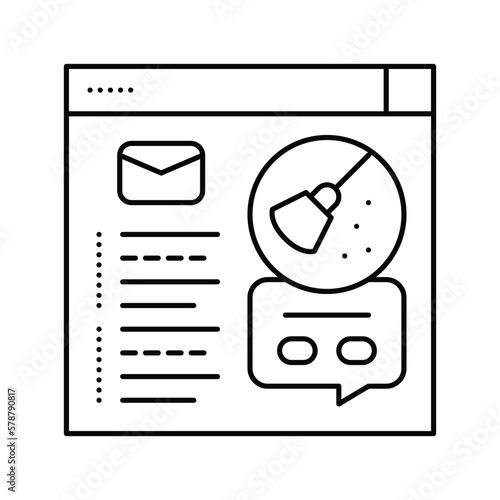 email list cleaning marketing line icon vector illustration