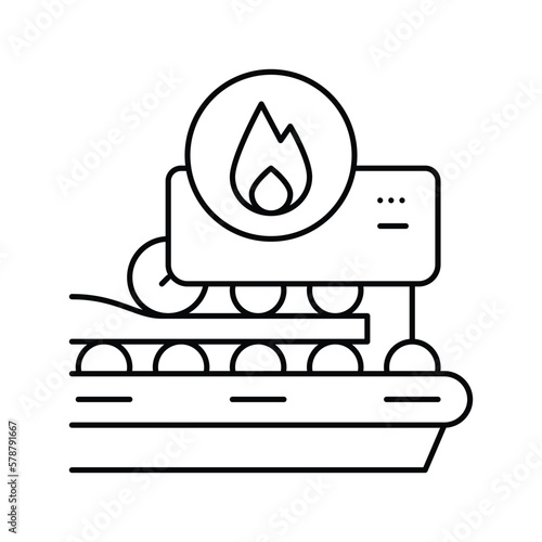 hot rolling steel production line icon vector illustration
