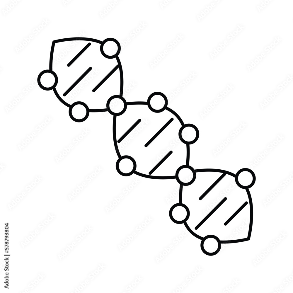 dna molecular structure line icon vector illustration