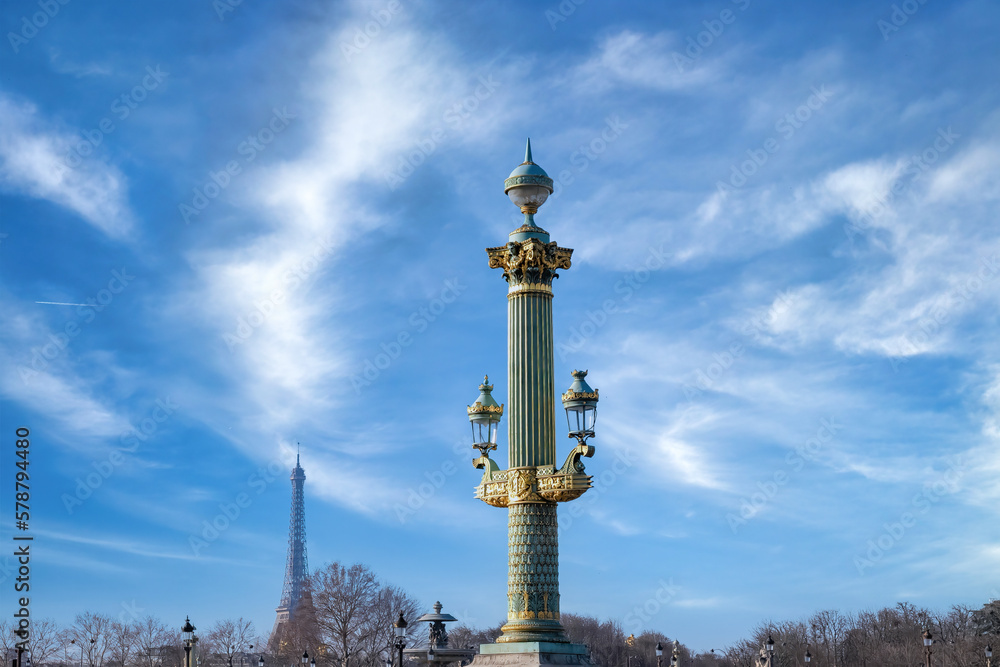 Paris, place de la Concorde, with the Eiffel tower in background Paris, place de la Concorde, with the Eiffel tower in background