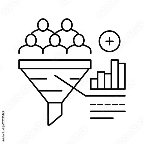 increase mqls line icon vector illustration