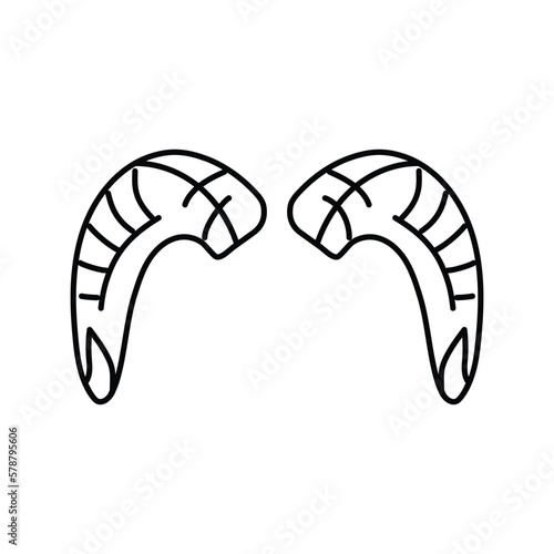 sheep horn animal line icon vector illustration