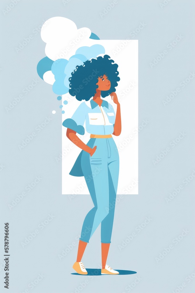 Woman thinking. Created with generative Ai technology Woman thinking. Created with generative Ai technology