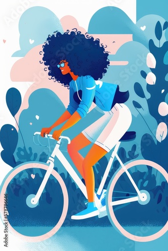 Woman riding a bike. woman riding a bike