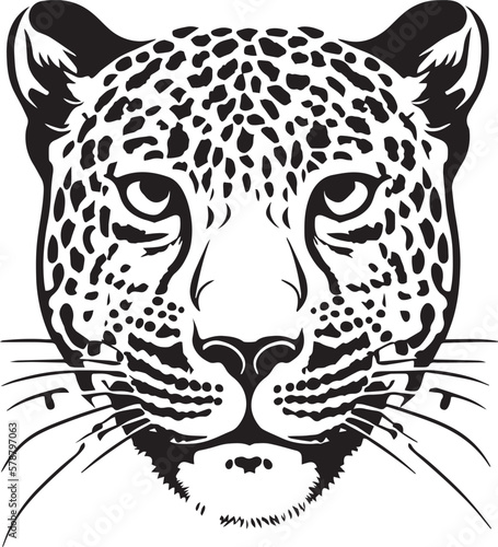 Leopard head Vector Illustration, leopard face, on a isolated background, SVG