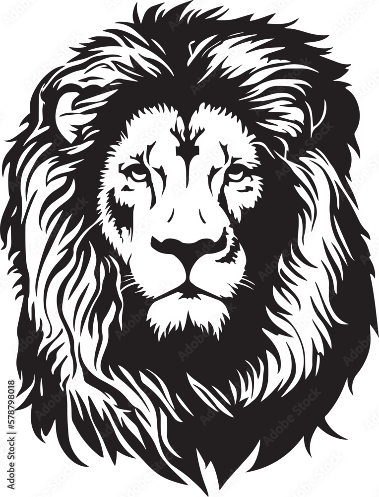 Lion head, lion face vector Illustration, on a isolated background, SVG
