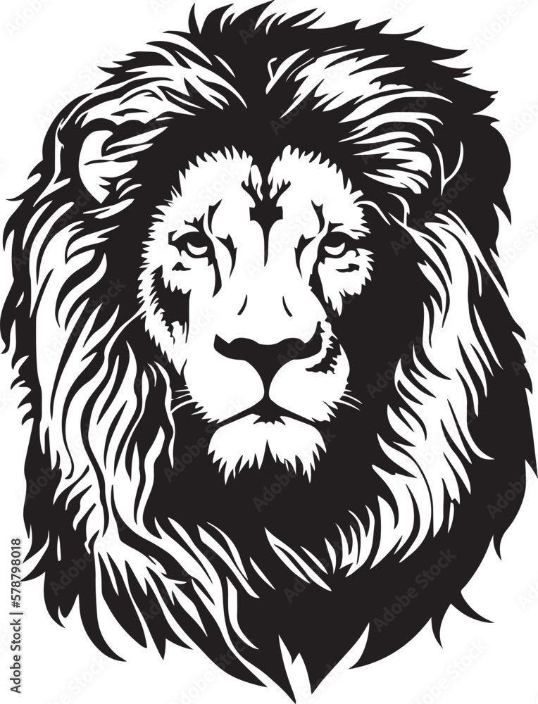 Lion head, lion face vector Illustration, on a isolated background, SVG Lion head, lion face vector Illustration, on a isolated background, SVG