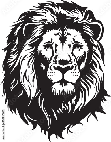 Lion head, lion face vector Illustration, on a isolated background, SVG