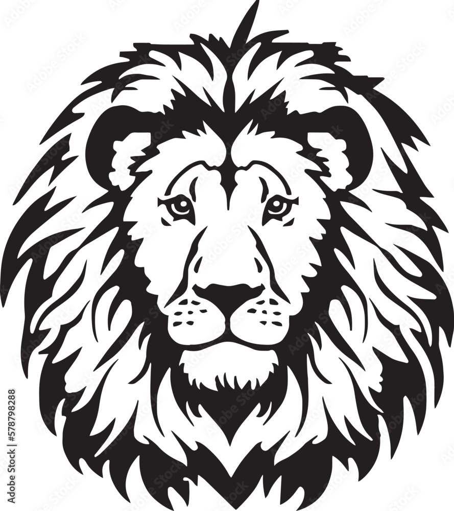 Lion head, lion face vector Illustration, on a isolated background, SVG