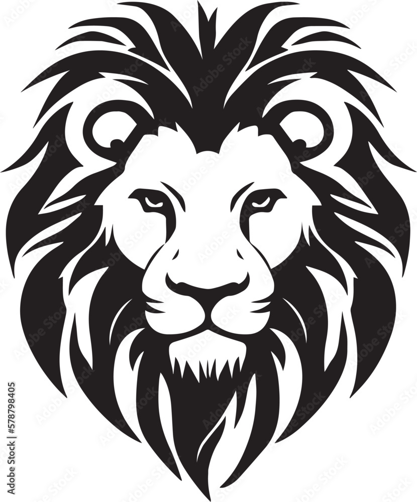 Lion head logo icon, lion face vector Illustration, on a isolated background, SVG - obrazy, fototapety, plakaty 