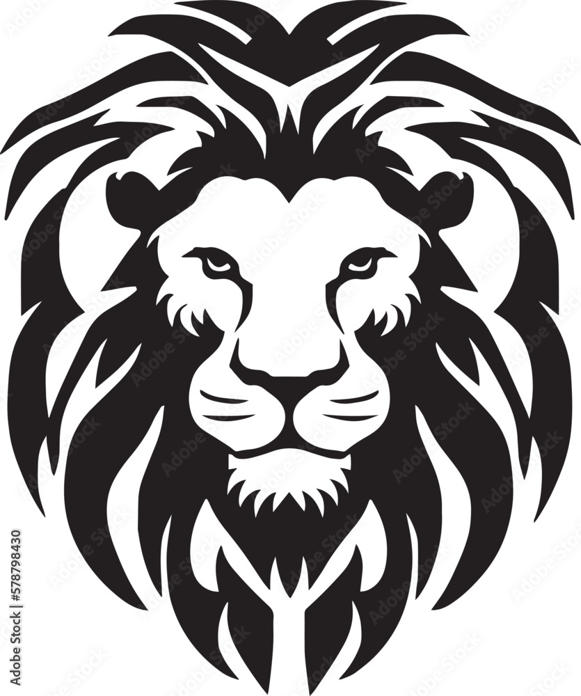 Lion head logo icon, lion face vector Illustration, on a isolated background, SVG