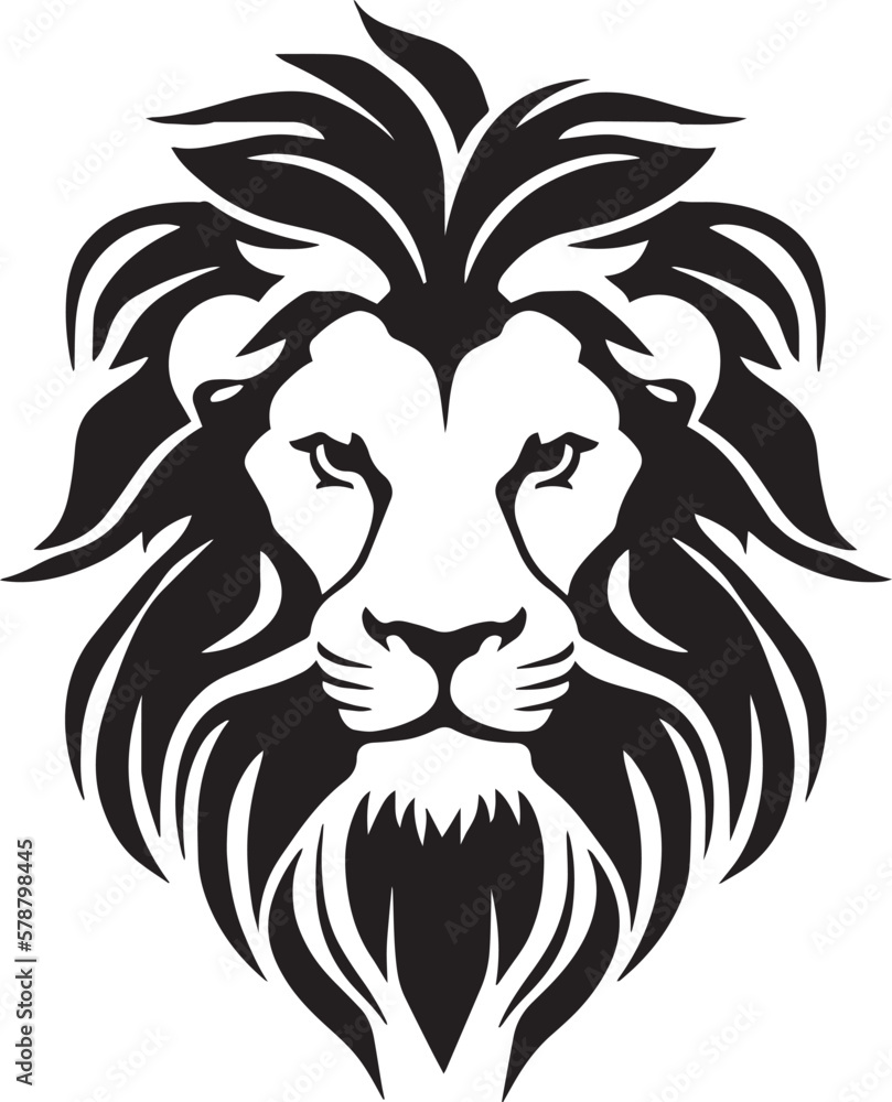 Lion head logo icon, lion face vector Illustration, on a isolated background