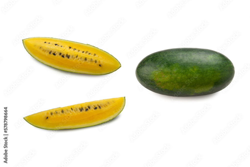 Yellow watermelon isolated. Yellow watermelon isolated.