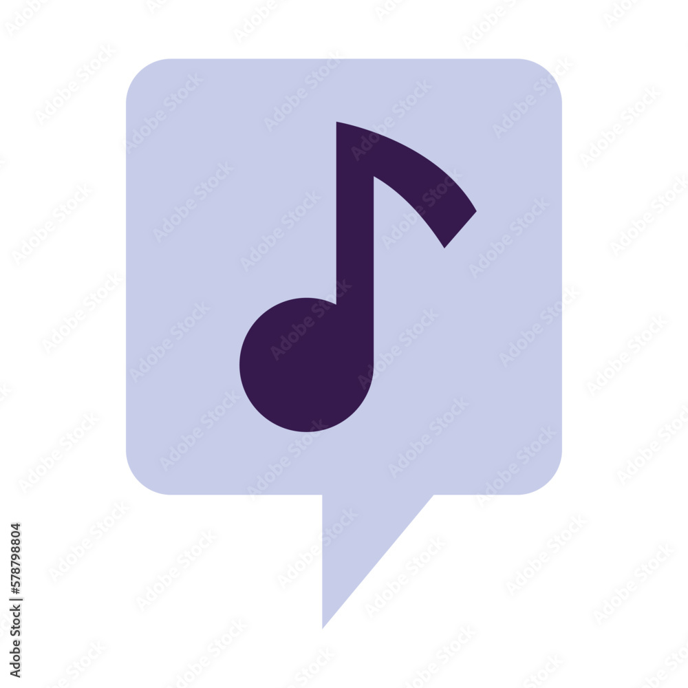 Note and music symbol inside the bubble, cartoon style. Trendy modern vector illustration isolated on white background, hand drawn, flat Note and music symbol inside the bubble, cartoon style. Trendy modern vector illustration isolated on white background, hand drawn, flat