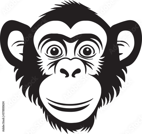  Monkey head, monkey face vector Illustration, on a isolated background, SVG