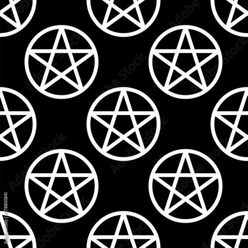 Pentagram occult symbol seamless pattern