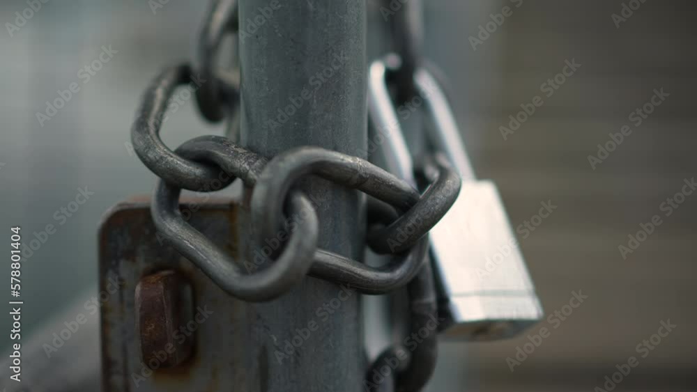 Gate fence Lock protection at security industrial place Gate fence Lock protection at security industrial place