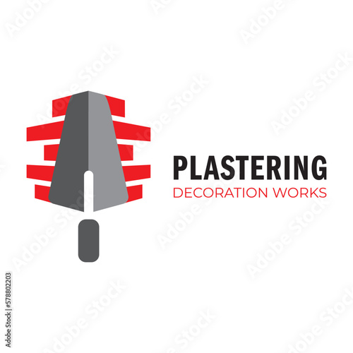 Vector set of plastering finishing company logos