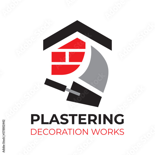 Vector set of plastering finishing company logos