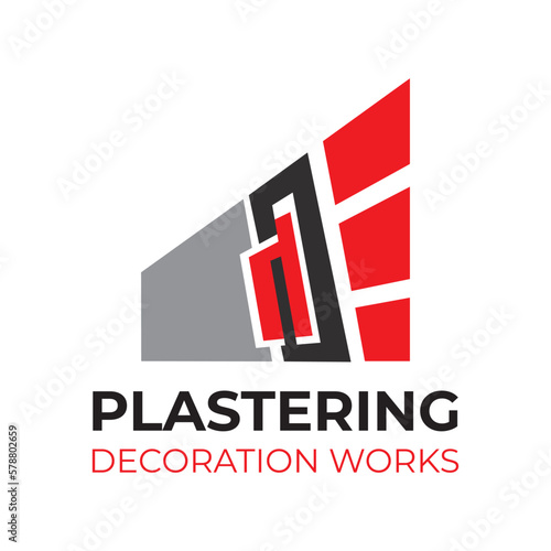 Vector set of plastering finishing company logos