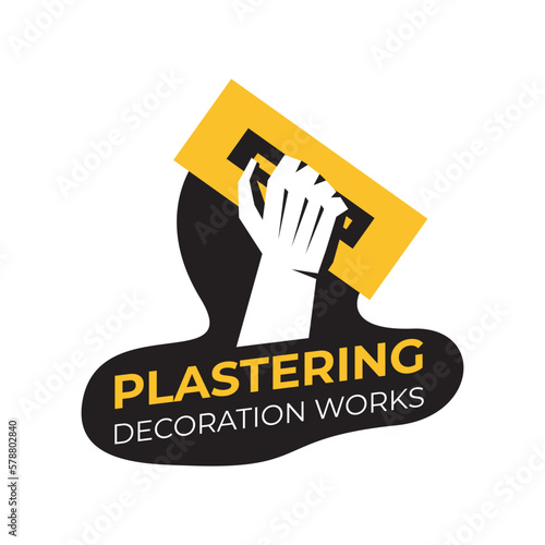 Vector set of plastering finishing company logos