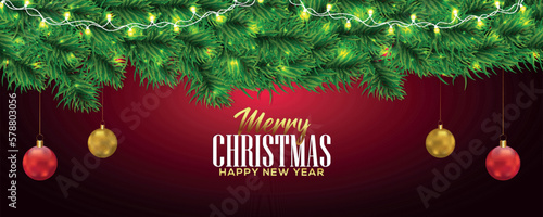 Merry christmas amp happy new year promotion poster