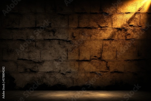 background of a brown concrete wall lit by natural light and darkened by artificial sources. Generative AI © 2rogan