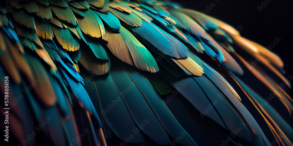 Obraz premium red and yellow feathers,Generative AI