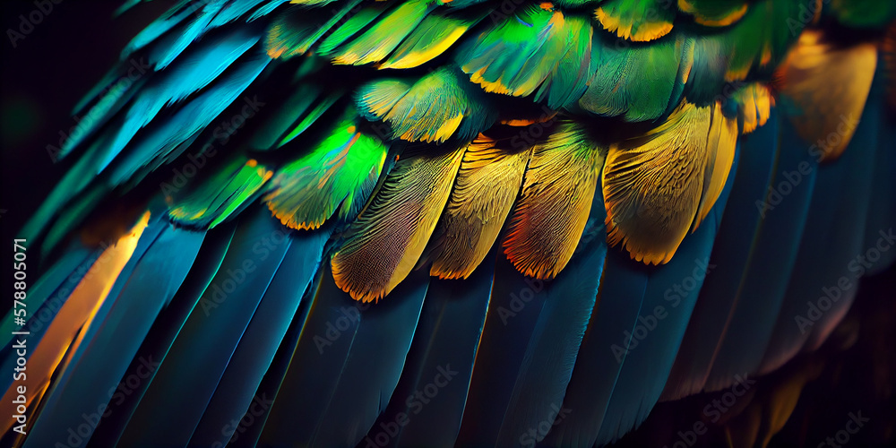 Obraz premium red and yellow feathers,Generative AI