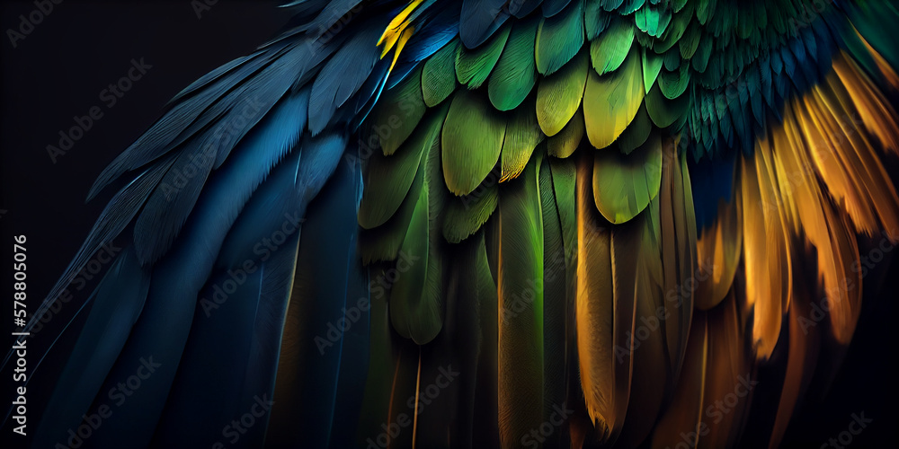 Obraz premium red and yellow feathers,Generative AI