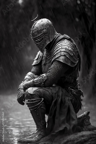 knight kneeling down