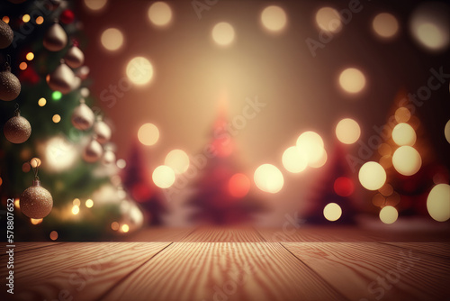 Fabulous Merry Christmas red empty background. Illustration AI Generative