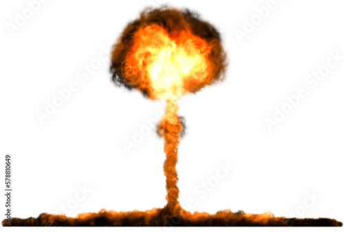 Nuclear Explosion Tall Mushroom Cloud Masked