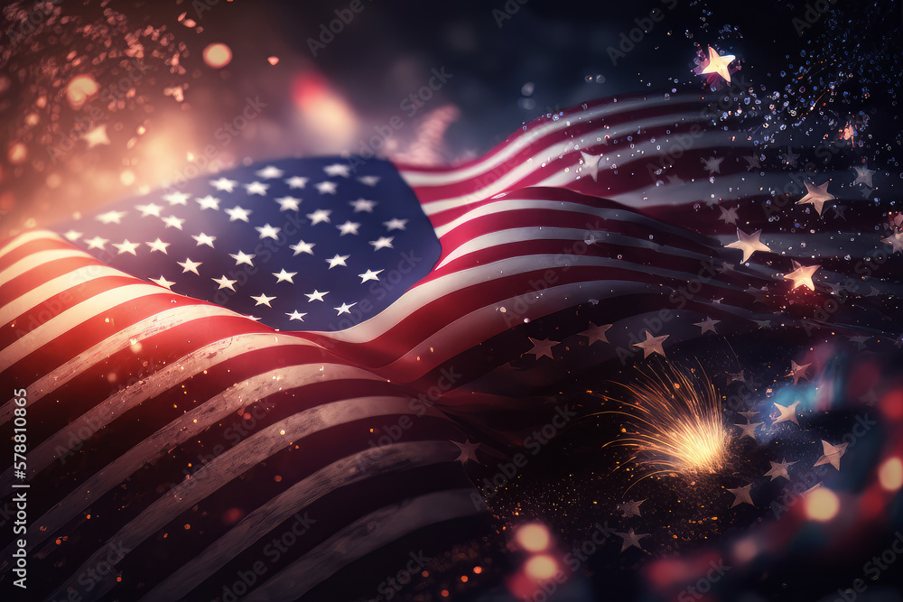 USA Independence day background. Illustration AI Generative