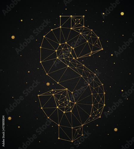 Golden Cosmos Dollar Constellation Design