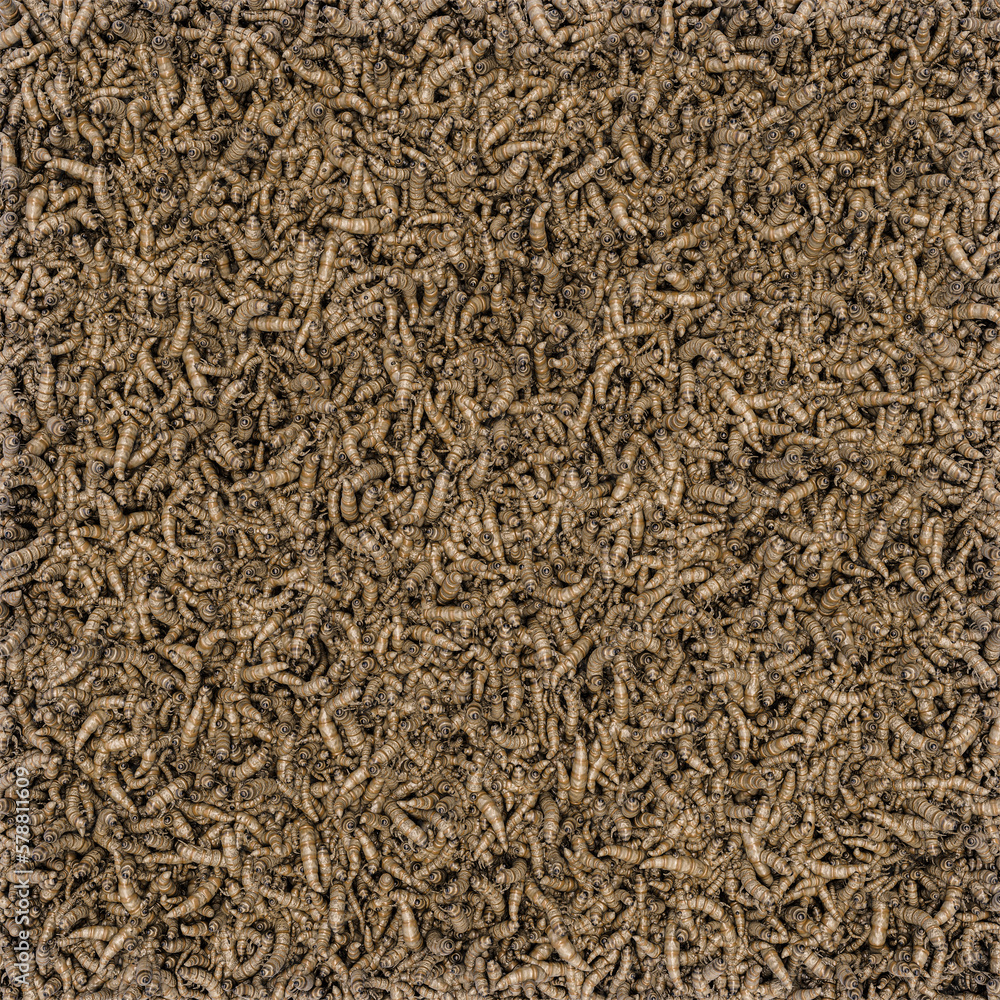 Texture with cricket larvae - 3d illustration Texture with cricket larvae - 3d illustration
